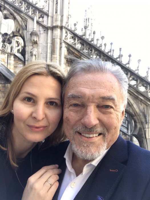 Karel Gott s manželkou Ivanou v Miláně